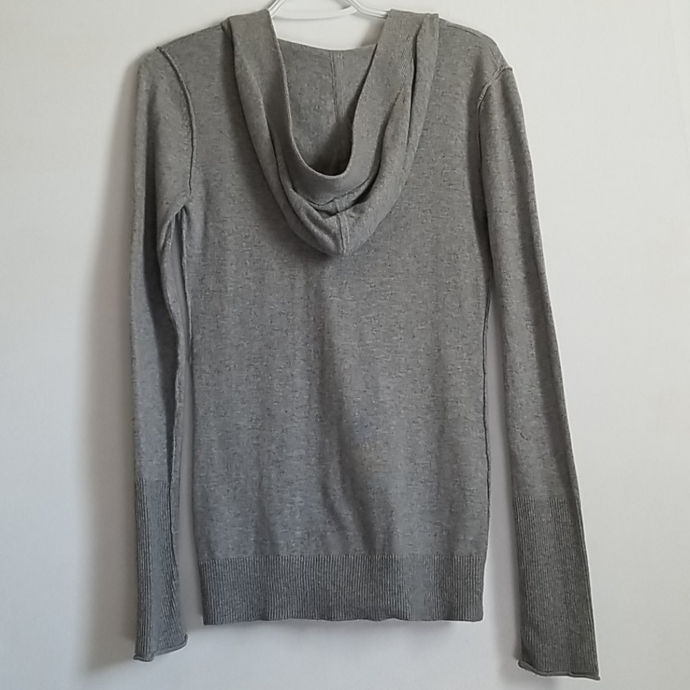 American Eagle Gray Button Front Hooded Cardigan - image 4